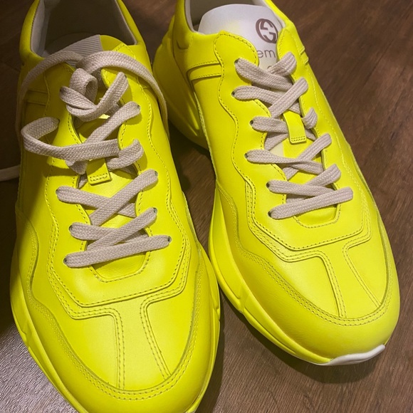 Gucci Leather Upper and Yellow Fluo Sneaker - Picture 5 of 6